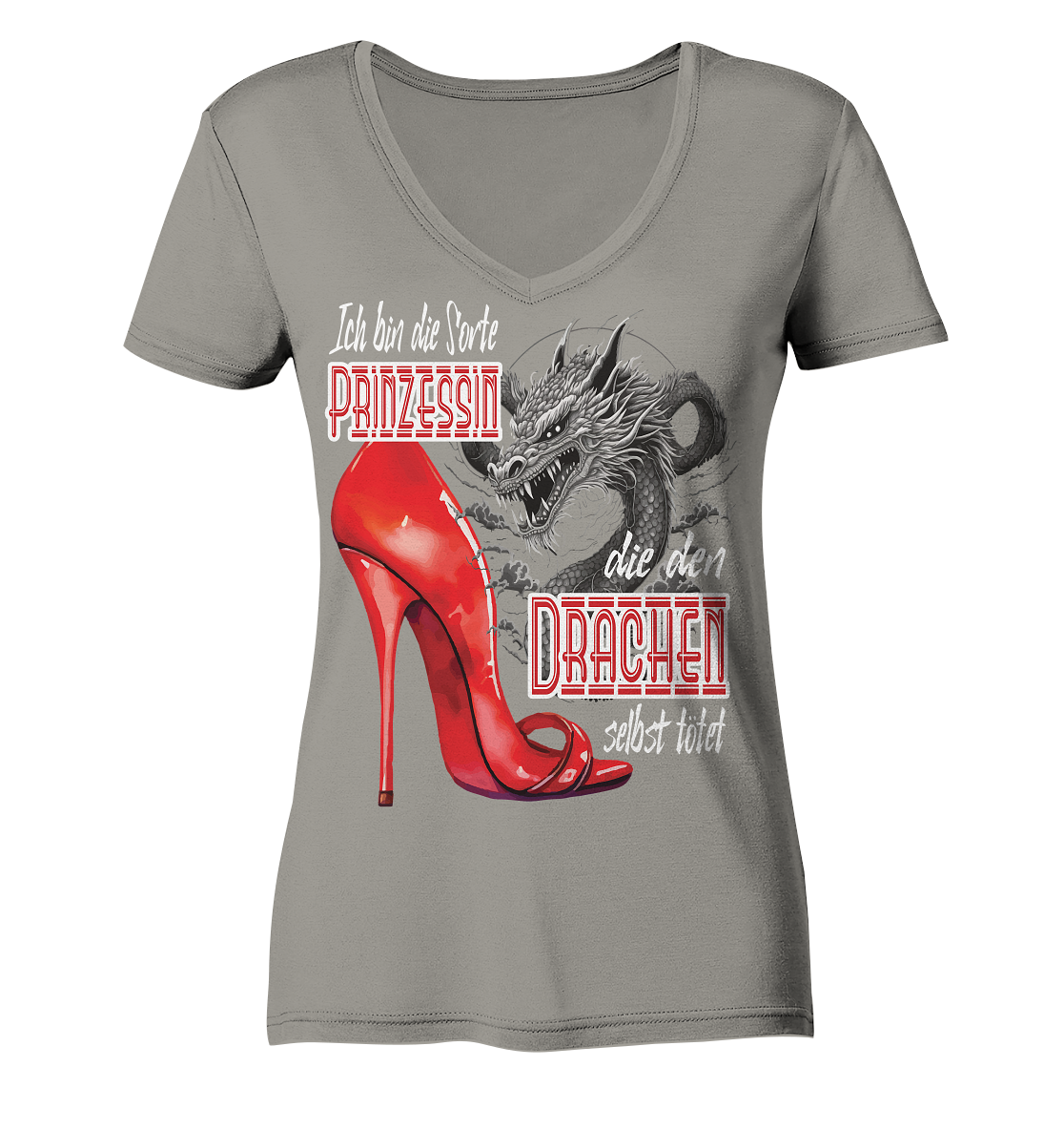 Prinzessin - die den Drachen tötet High Heel - Ladies V-Neck Shirt