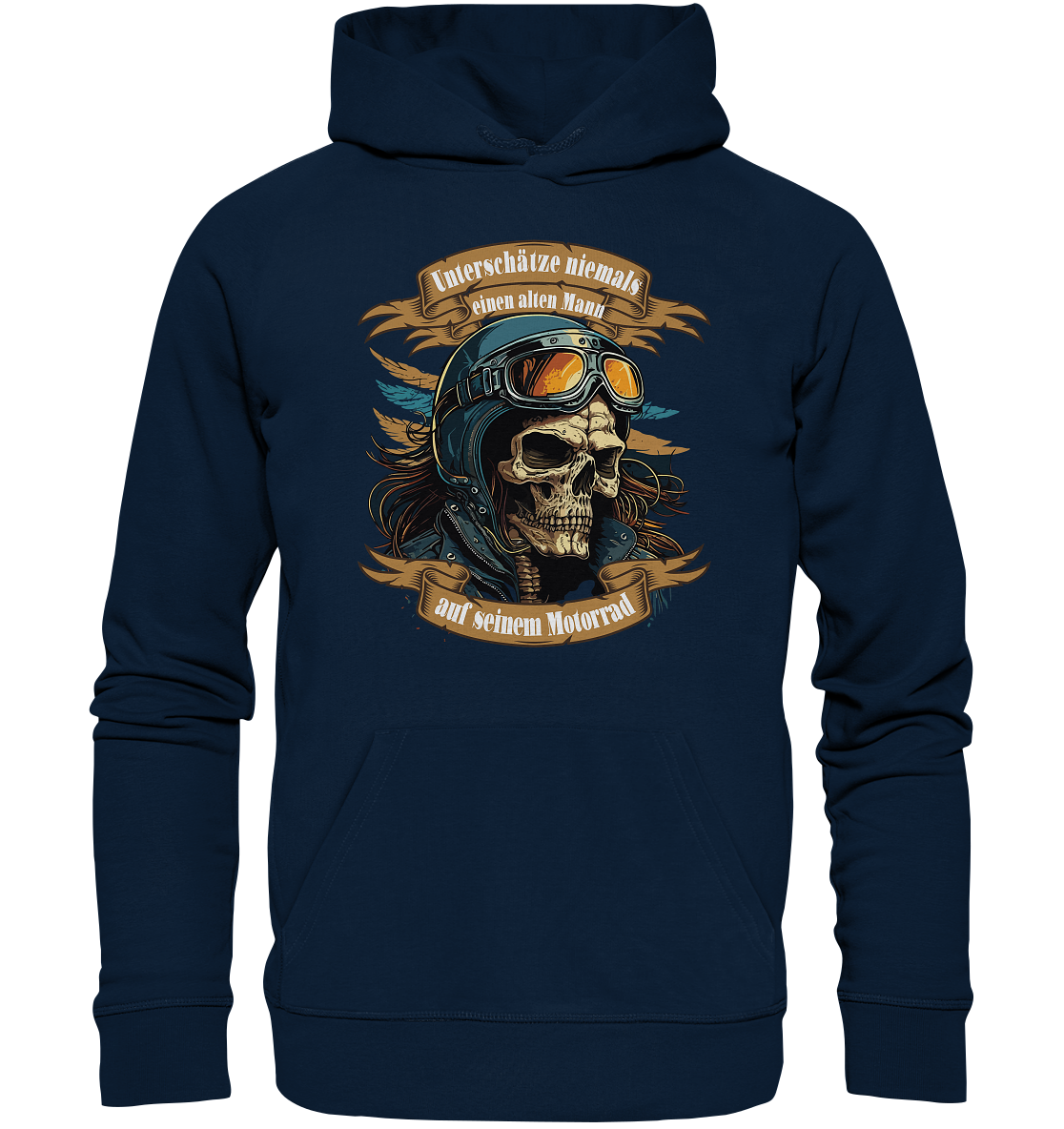 Unterschätze niemals einen alten Mann auf seinem Motorrad - Organic Hoodie