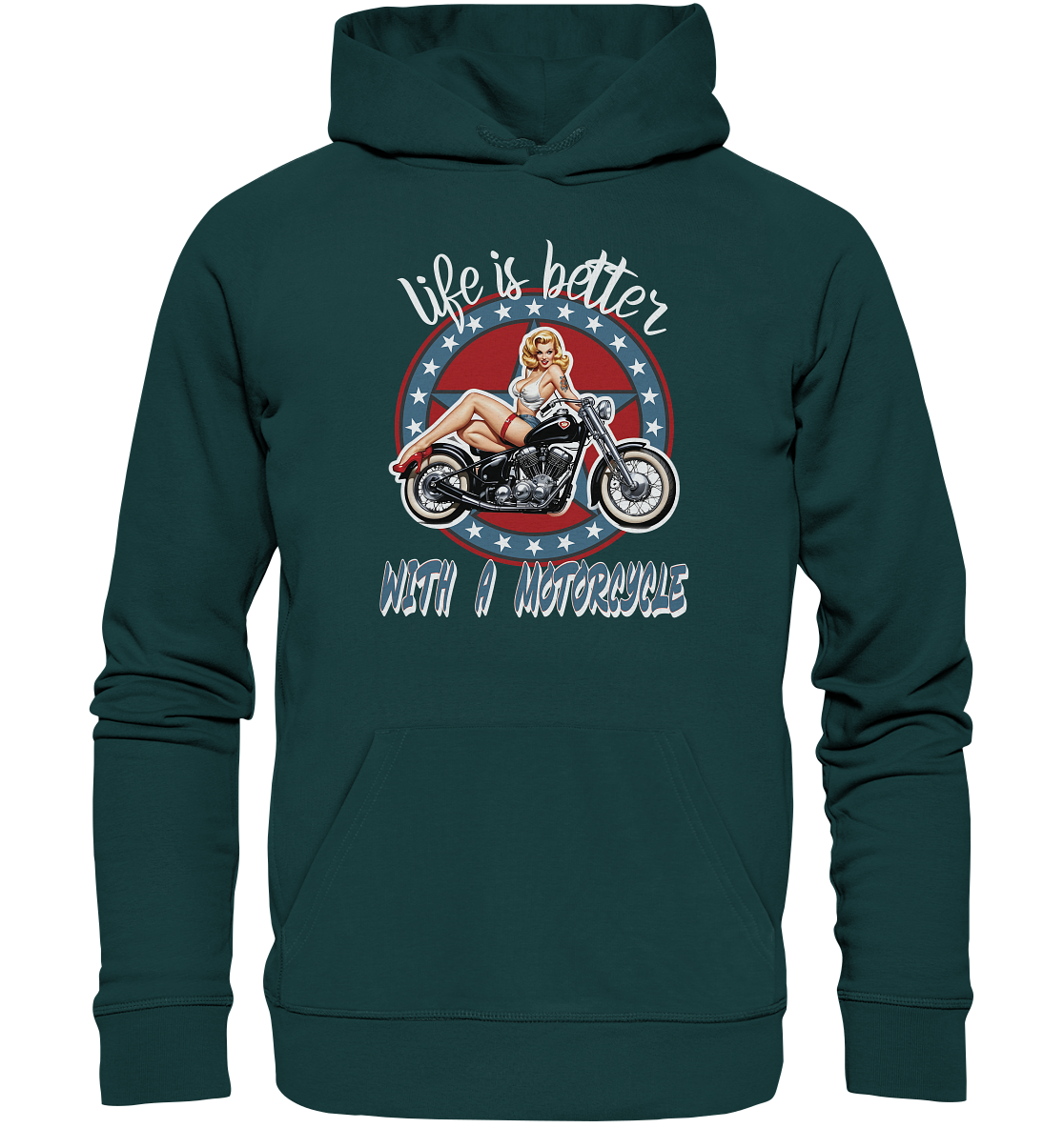 life is better with a motorcycle - Retro Design III - Organic Hoodie