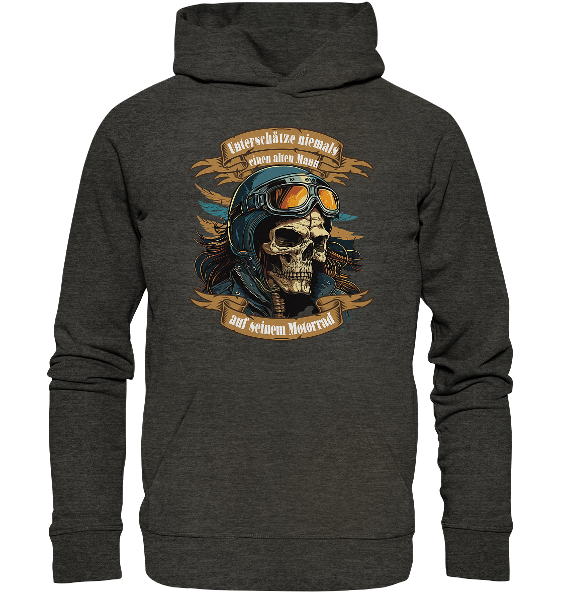 Unterschätze niemals einen alten Mann auf seinem Motorrad - Organic Hoodie