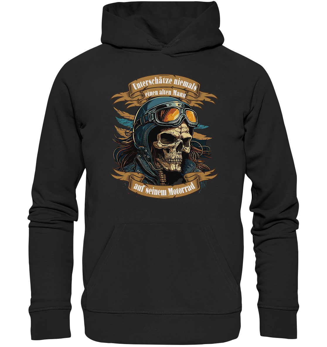 Unterschätze niemals einen alten Mann auf seinem Motorrad - Organic Hoodie