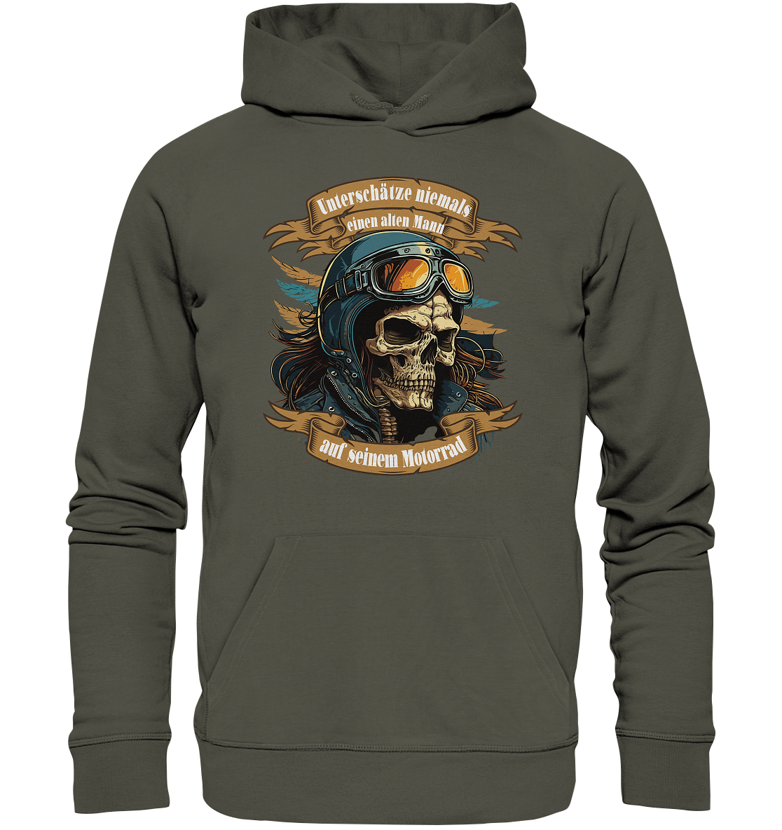 Unterschätze niemals einen alten Mann auf seinem Motorrad - Organic Hoodie