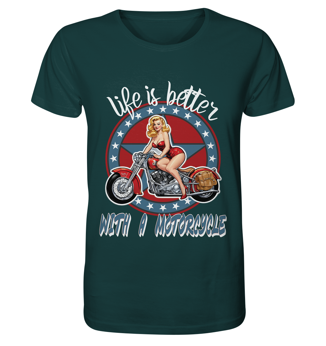 life is better with a motorcycle - Retro Design II - Organic Shirt