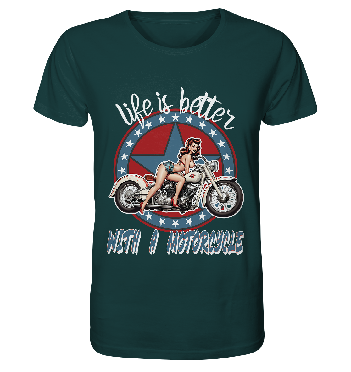 life is better with a motorcycle - Retro Design I - Organic Shirt