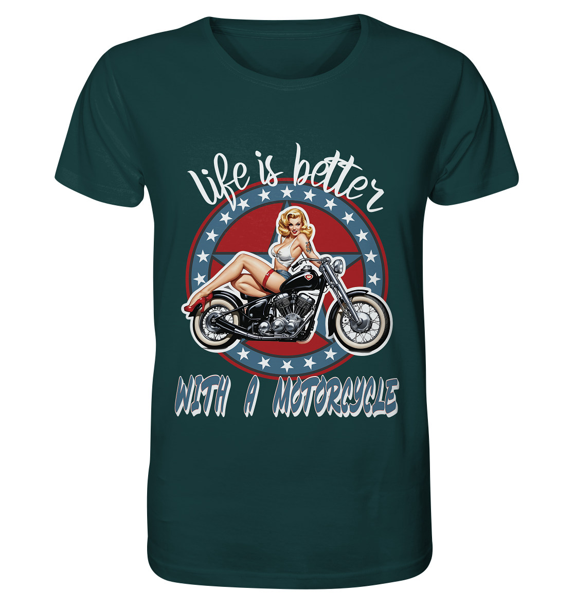 life is better with a motorcycle - Retro Design III - Organic Shirt