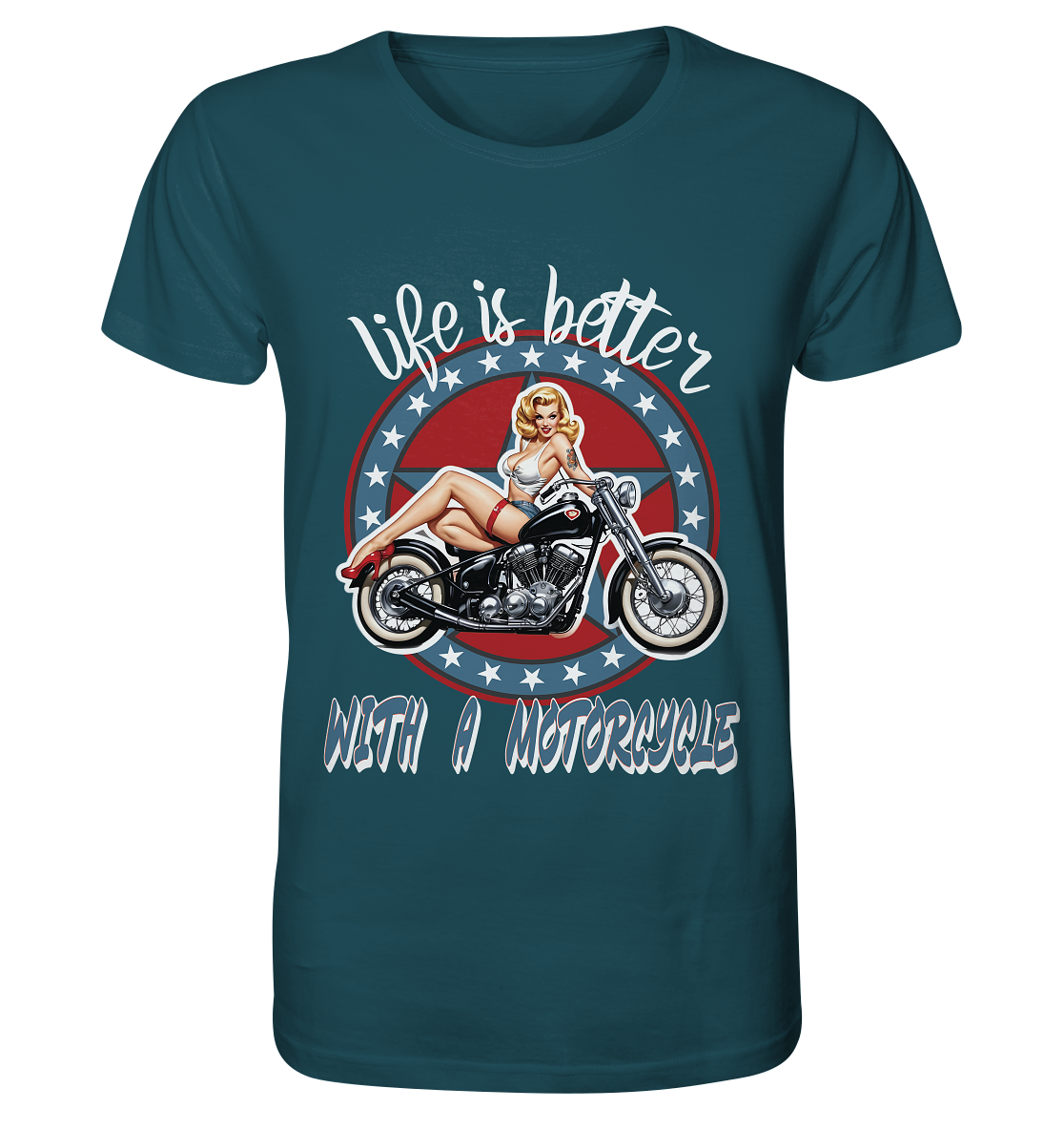 life is better with a motorcycle - Retro Design III - Organic Shirt