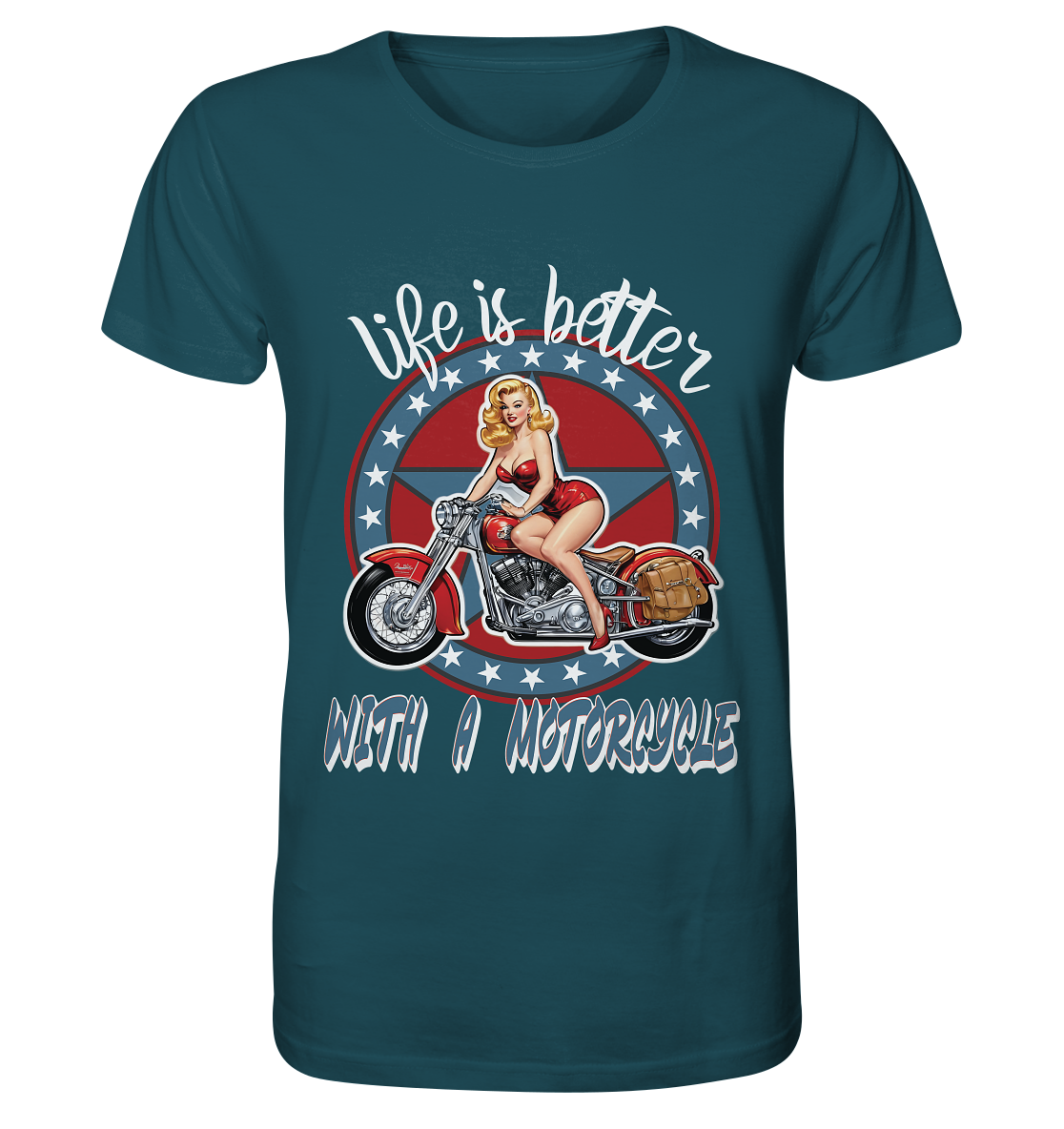 life is better with a motorcycle - Retro Design II - Organic Shirt