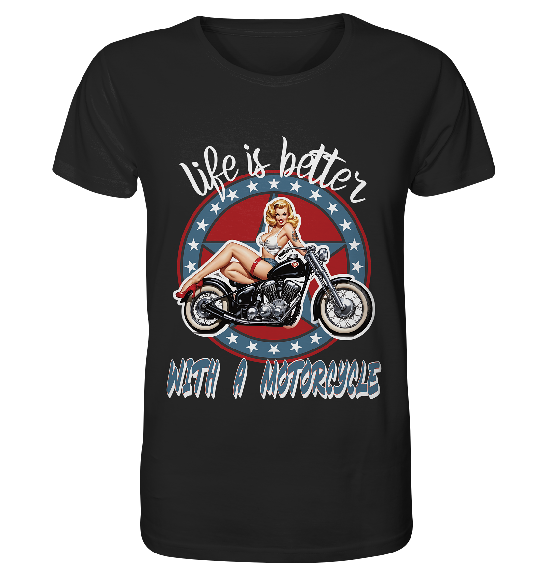 life is better with a motorcycle - Retro Design III - Organic Shirt