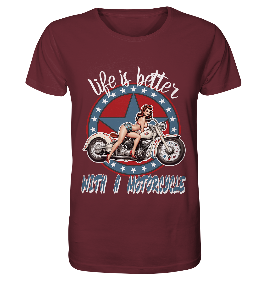 life is better with a motorcycle - Retro Design I - Organic Shirt