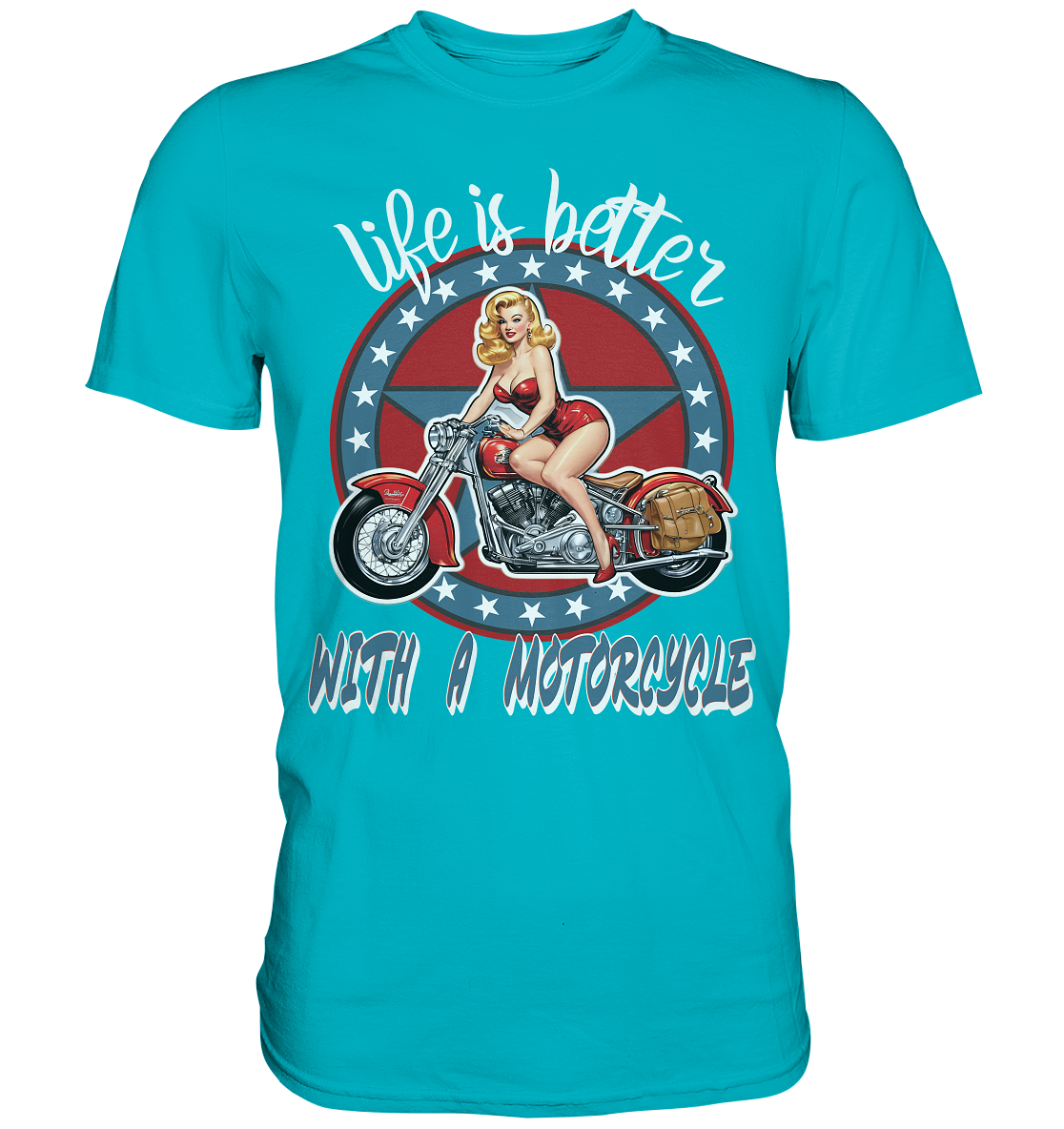life is better with a motorcycle - Retro Design II - Premium Shirt