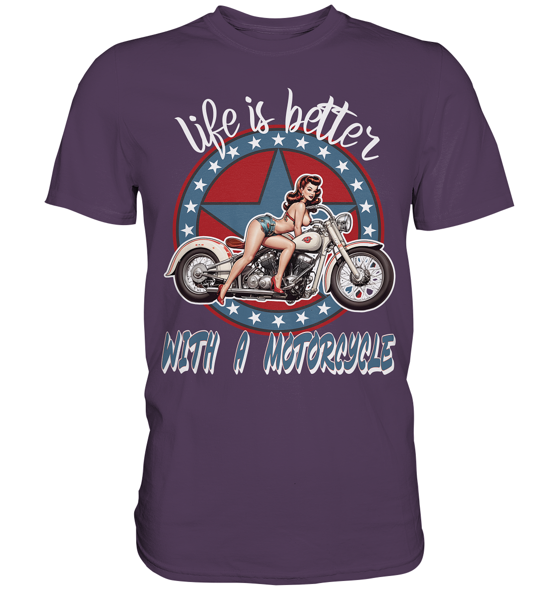 life is better with a motorcycle - Retro Design I - Premium Shirt