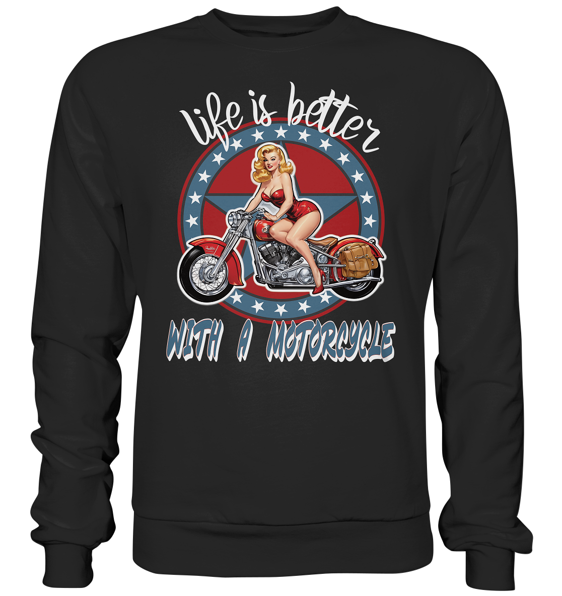 life is better with a motorcycle - Retro Design II - Premium Sweatshirt