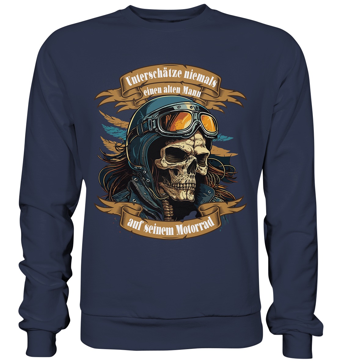 Unterschätze niemals einen alten Mann auf seinem Motorrad - Premium Sweatshirt