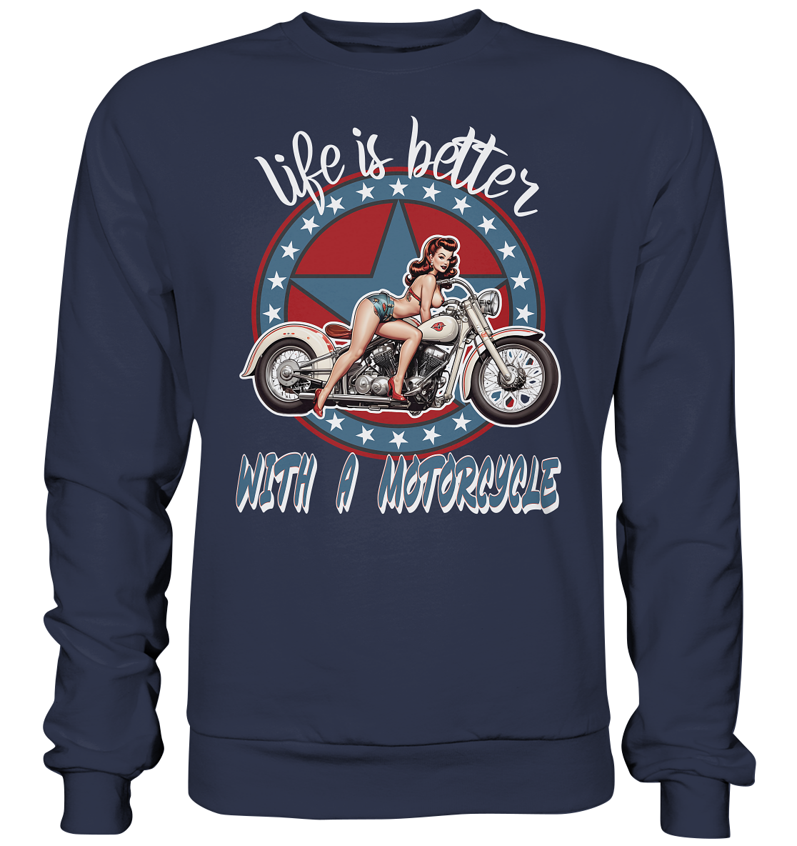 life is better with a motorcycle - Retro Design I - Premium Sweatshirt