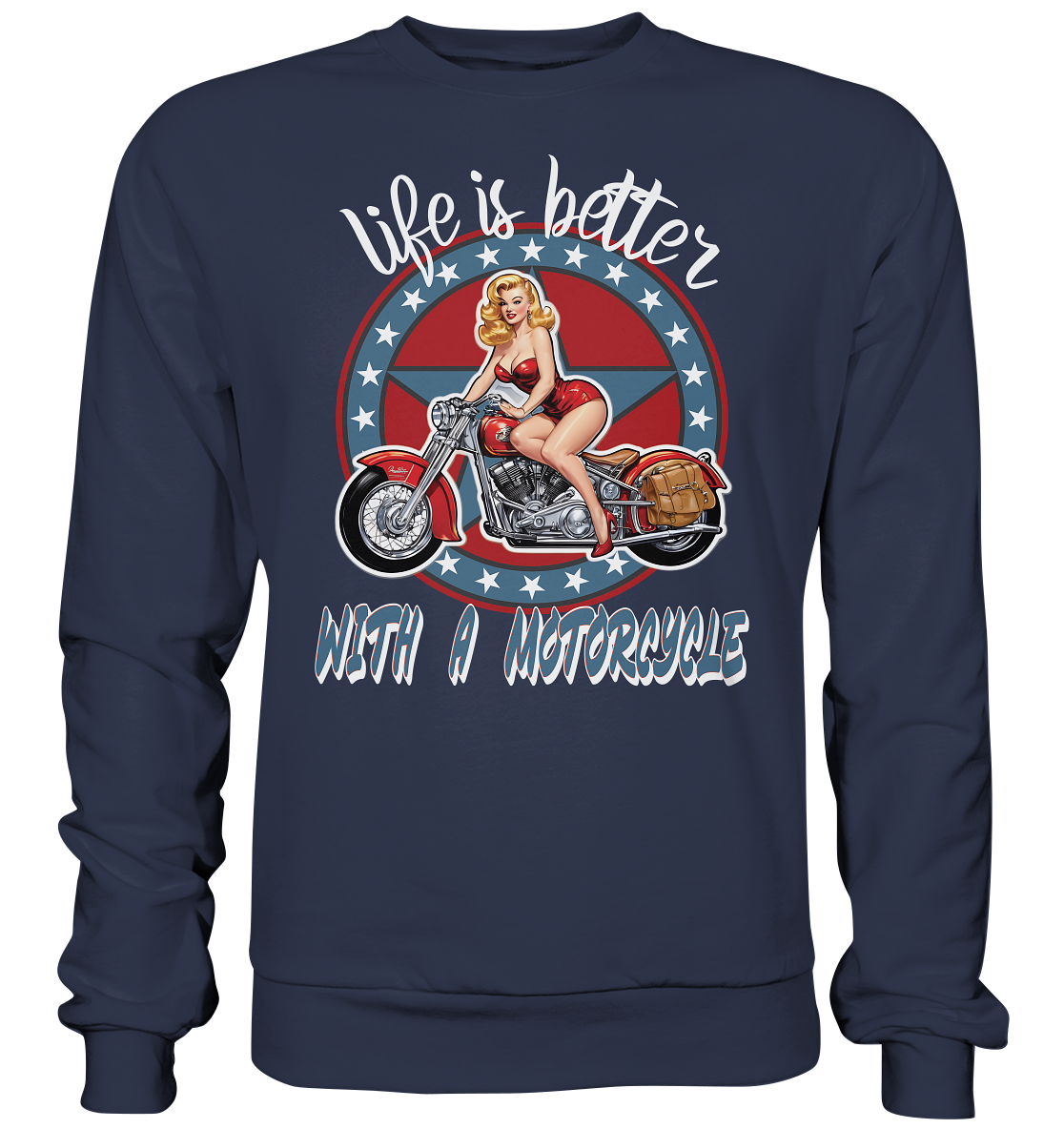 life is better with a motorcycle - Retro Design II - Premium Sweatshirt