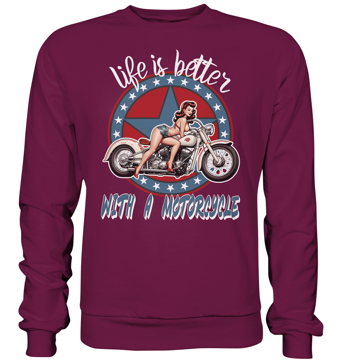life is better with a motorcycle - Retro Design I - Premium Sweatshirt