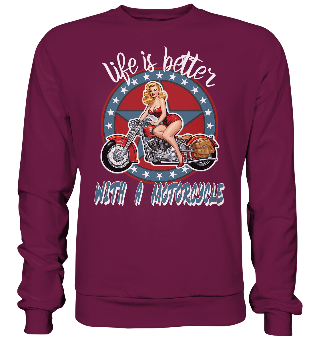 life is better with a motorcycle - Retro Design II - Premium Sweatshirt