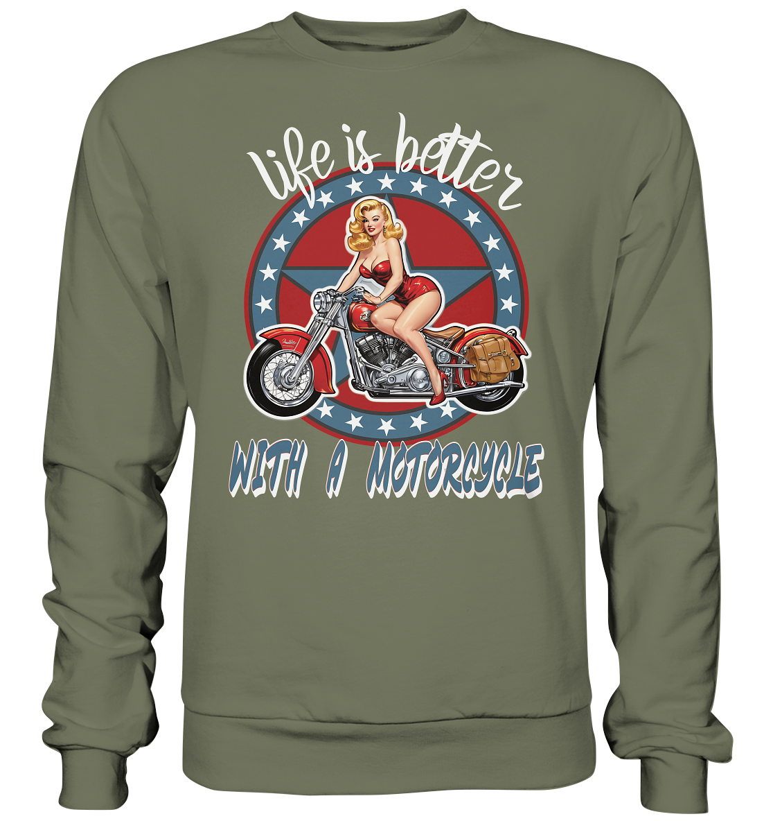life is better with a motorcycle - Retro Design II - Premium Sweatshirt