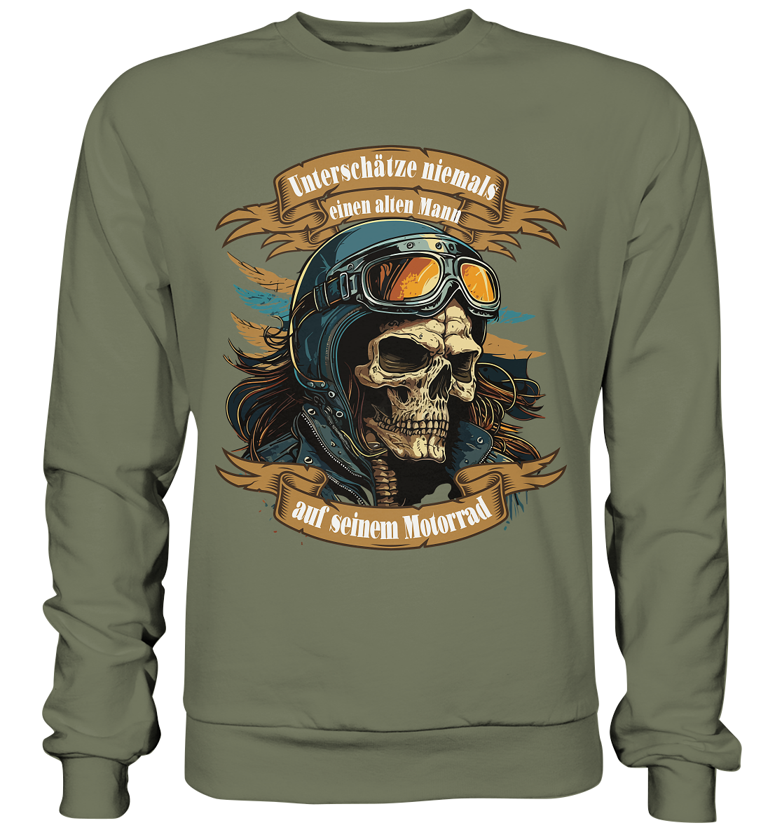 Unterschätze niemals einen alten Mann auf seinem Motorrad - Premium Sweatshirt