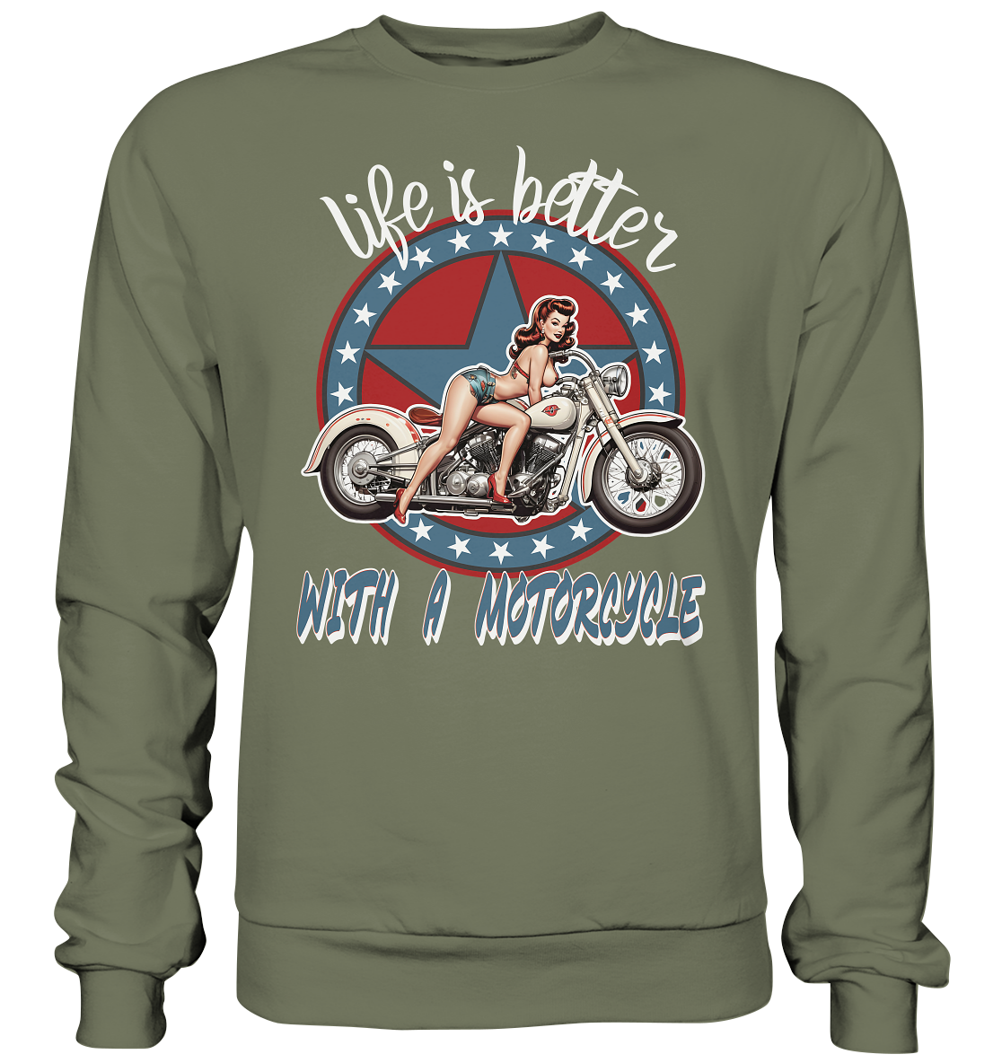 life is better with a motorcycle - Retro Design I - Premium Sweatshirt