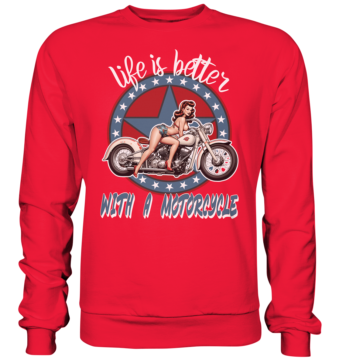 life is better with a motorcycle - Retro Design I - Premium Sweatshirt