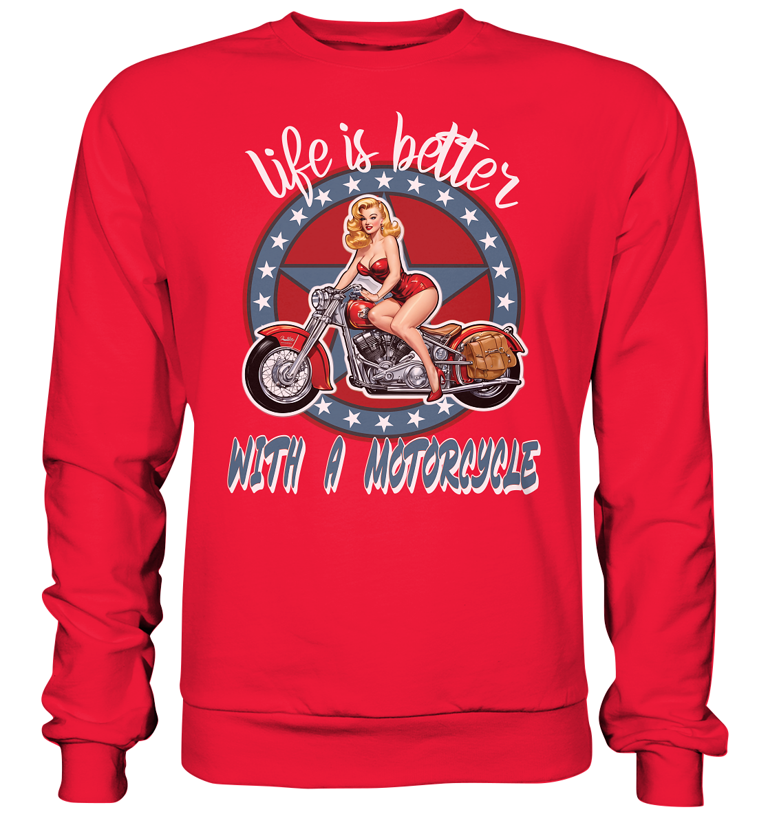 life is better with a motorcycle - Retro Design II - Premium Sweatshirt