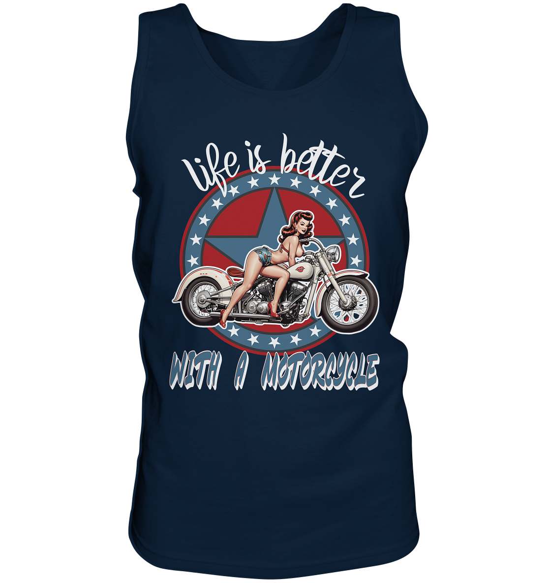 life is better with a motorcycle - Retro Design I - Herrn Tank-Top