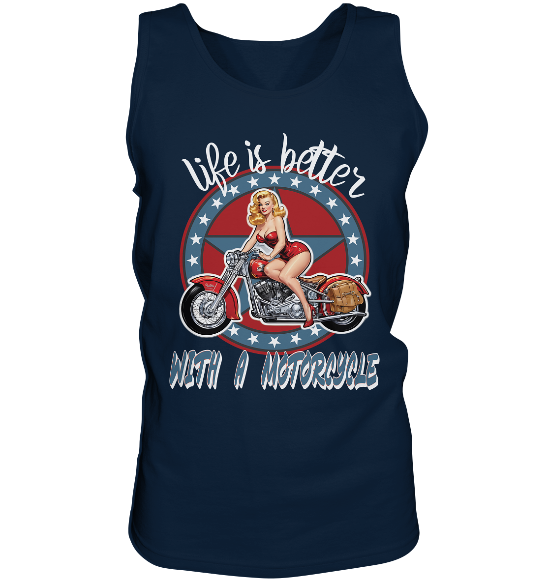 life is better with a motorcycle - Retro Design II - Herrn Tank-Top