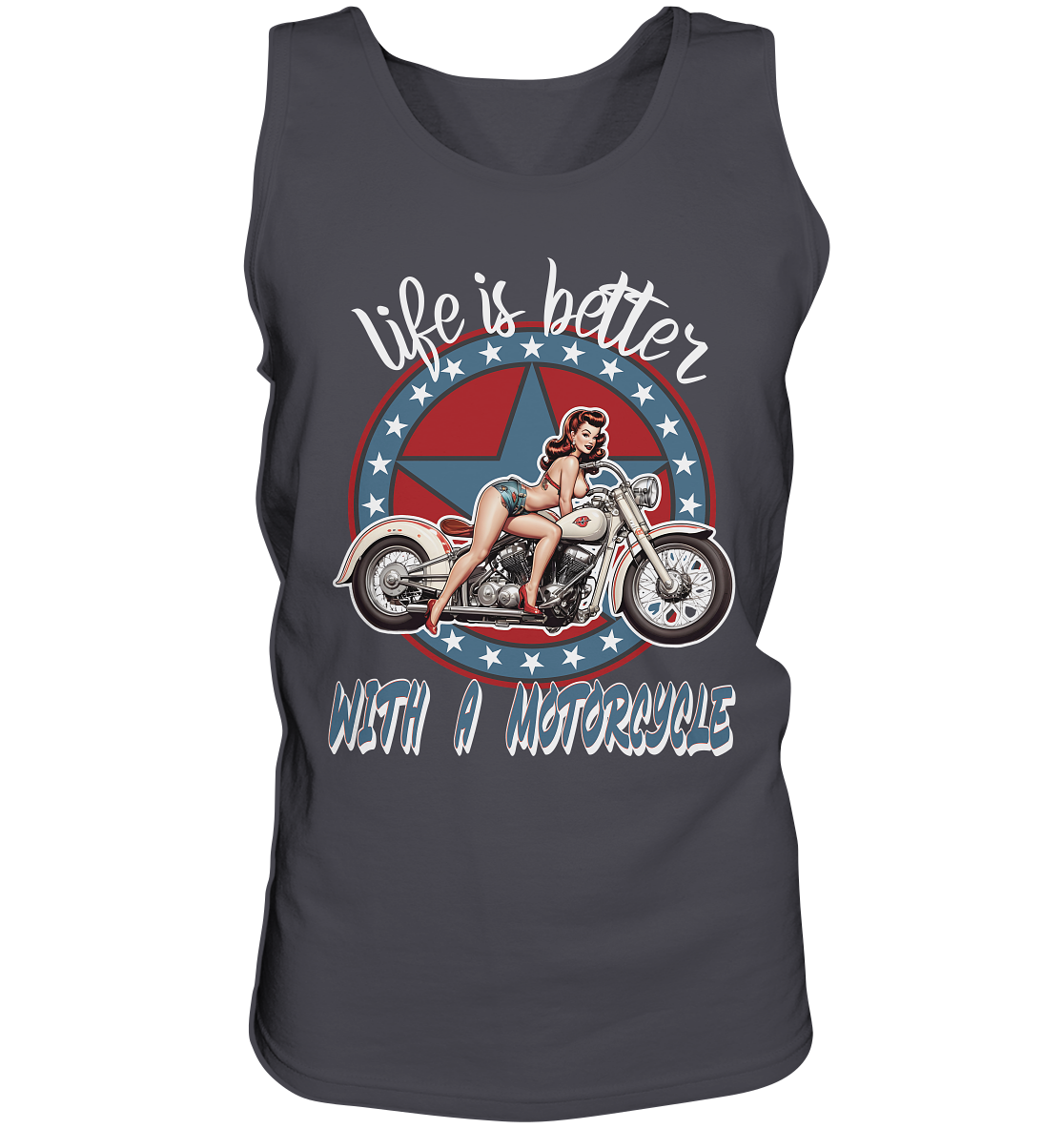 life is better with a motorcycle - Retro Design I - Herrn Tank-Top