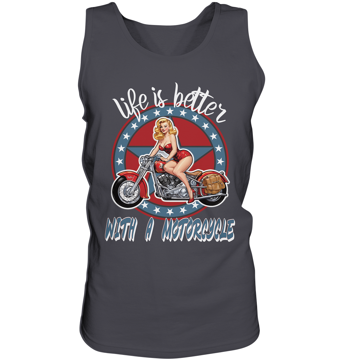 life is better with a motorcycle - Retro Design II - Herrn Tank-Top