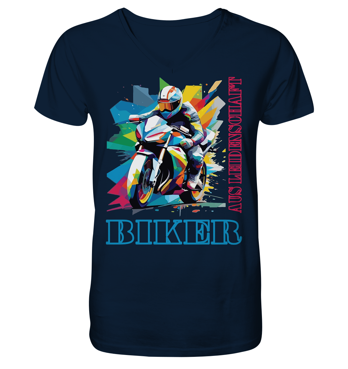 Biker aus Leidenschaft - Abstrakt - Herrn V-Neck Shirt