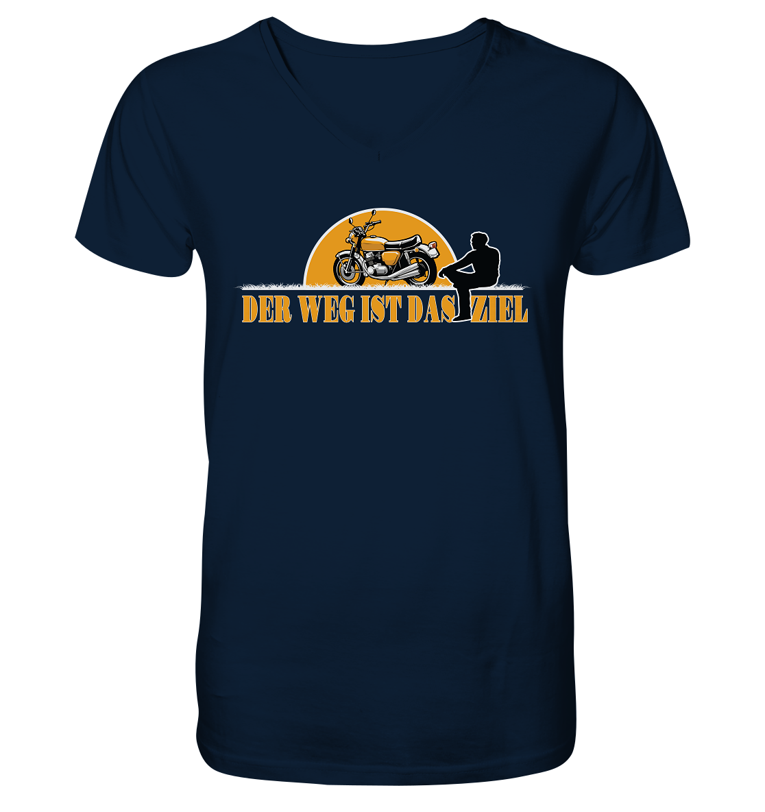 Der Weg ist das Ziel - Spruch für Biker - Herrn V-Neck Shirt