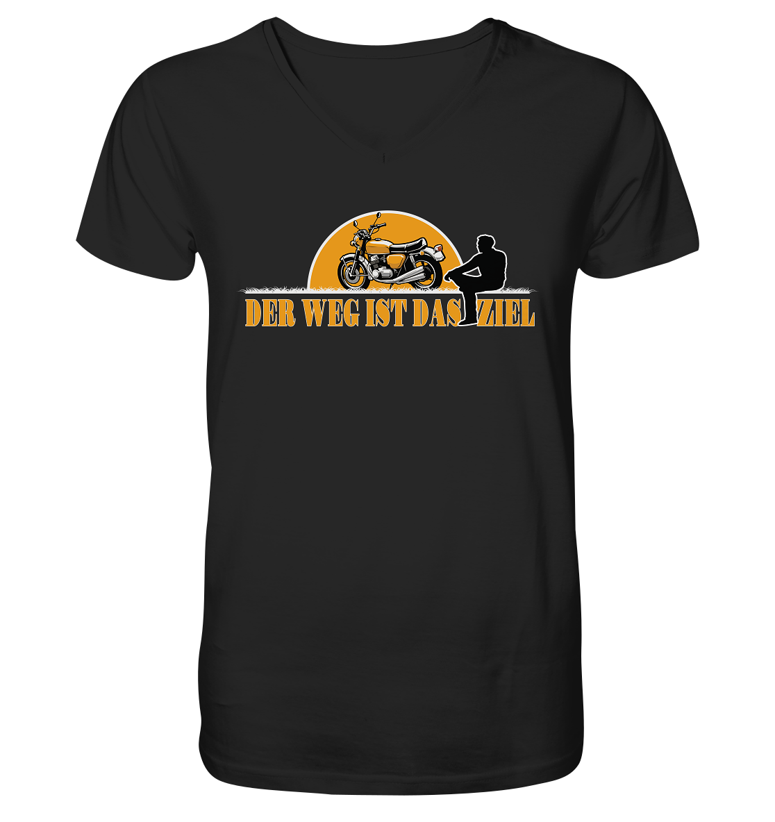 Der Weg ist das Ziel - Spruch für Biker - Herrn V-Neck Shirt