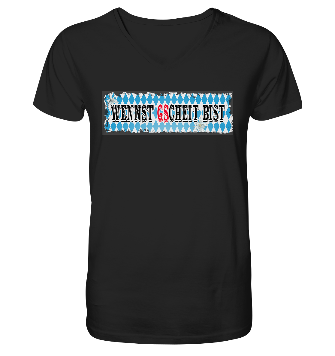 wennst GScheit bist - Spruch für bayrische Adventure Biker - Herrn V-Neck Shirt