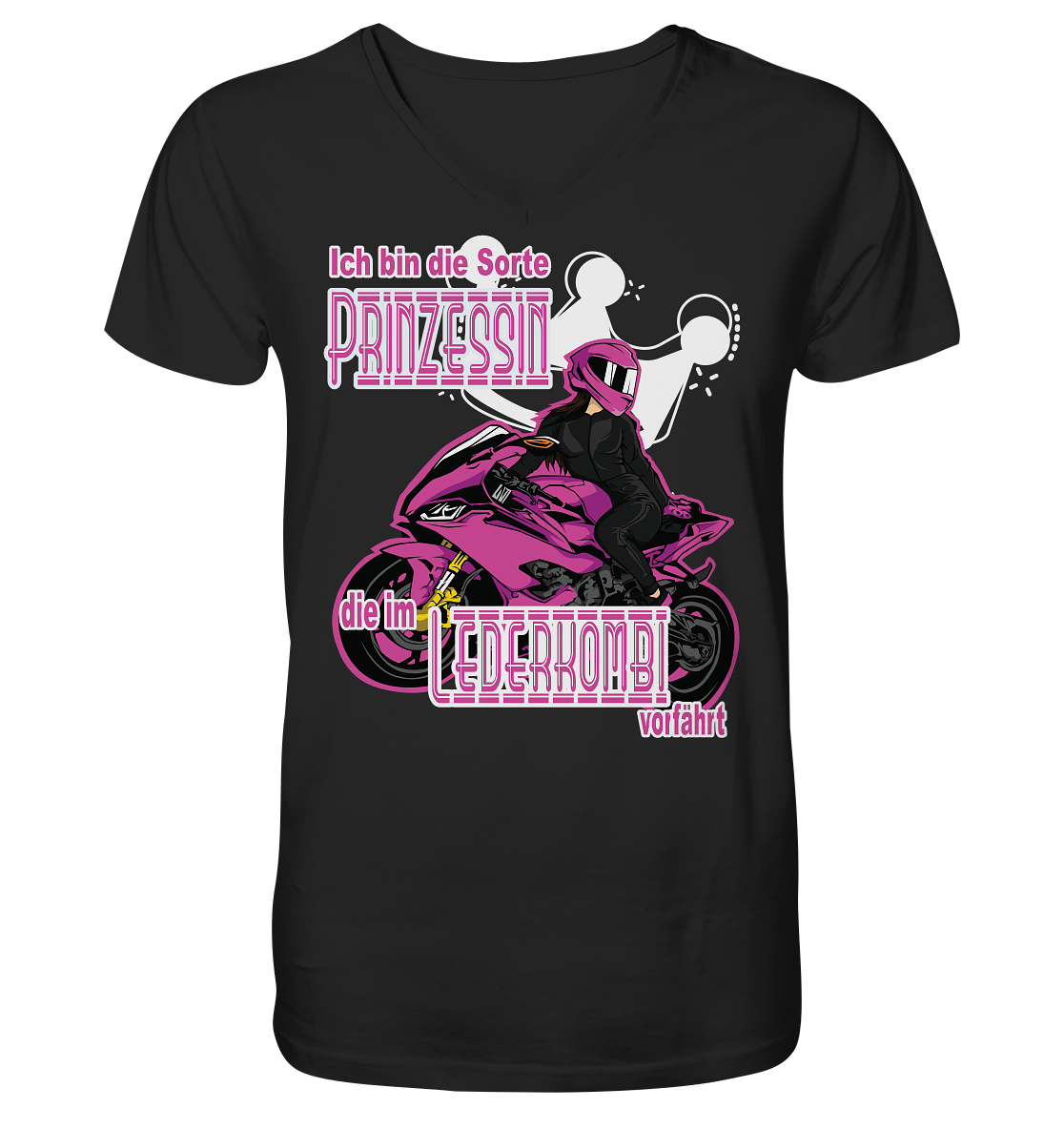 Frauenpower - Prinzessin mit Helm - Herrn V-Neck Shirt
