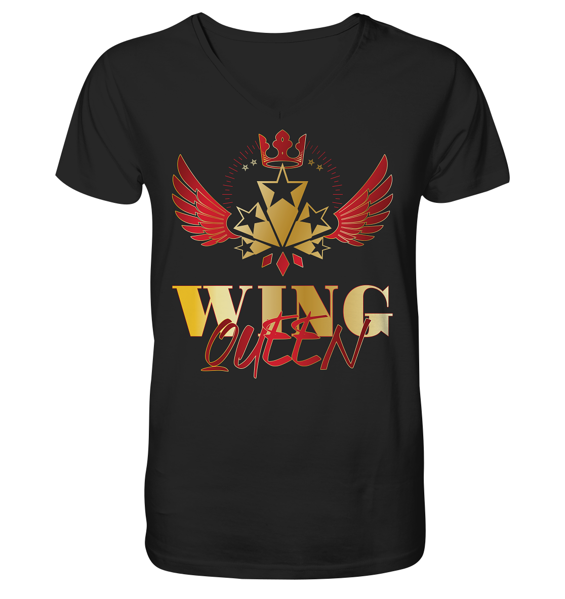 Goldwing - Wing Queen rot/gold - Herrn V-Neck Shirt