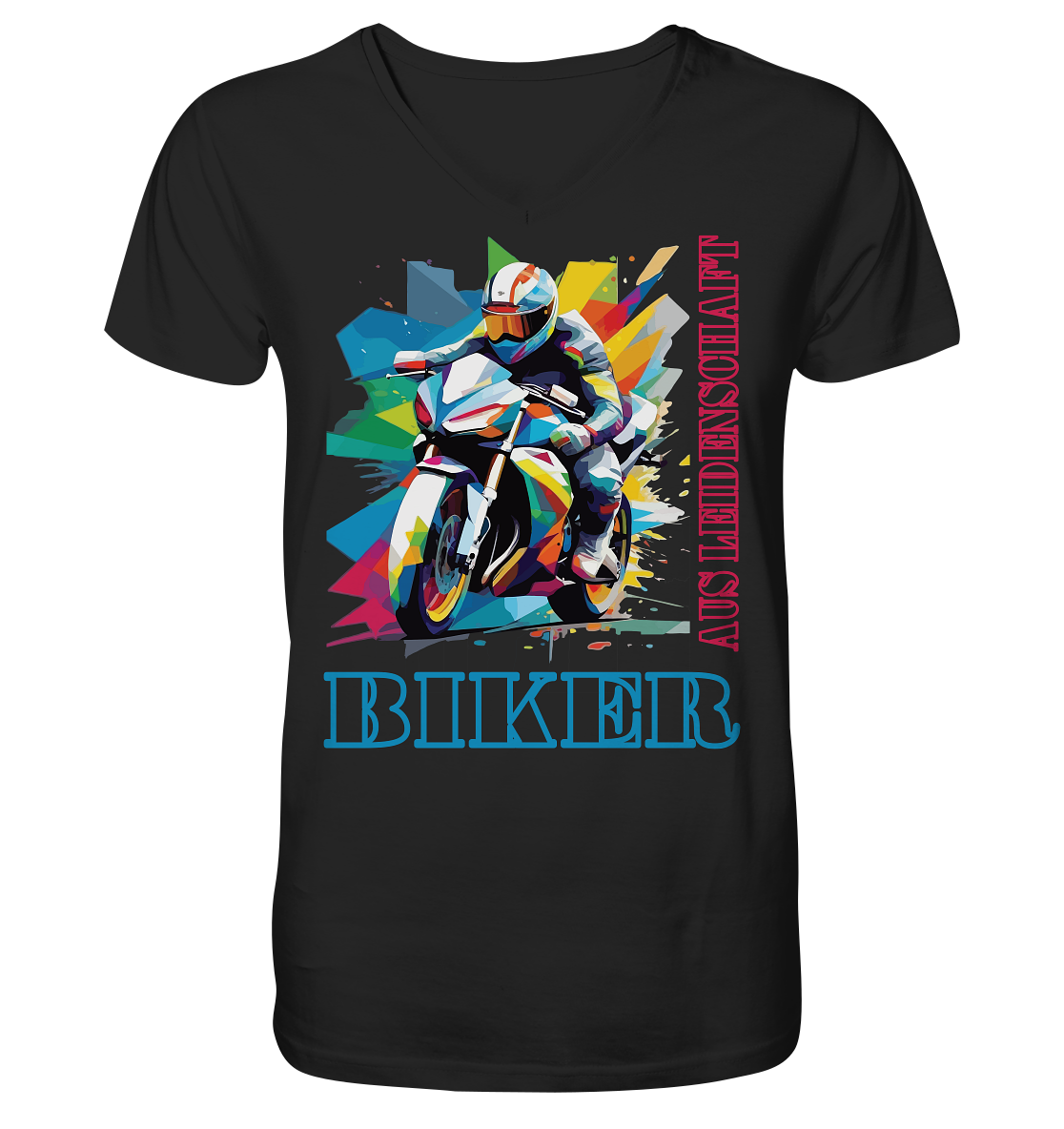 Biker aus Leidenschaft - Abstrakt - Herrn V-Neck Shirt