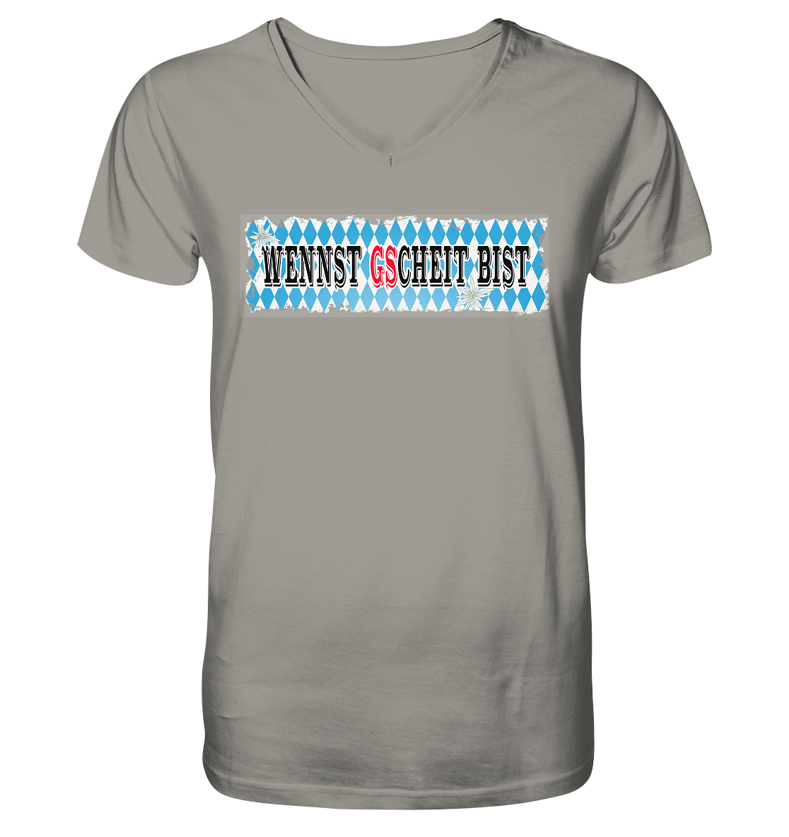 wennst GScheit bist - Spruch für bayrische Adventure Biker - Herrn V-Neck Shirt