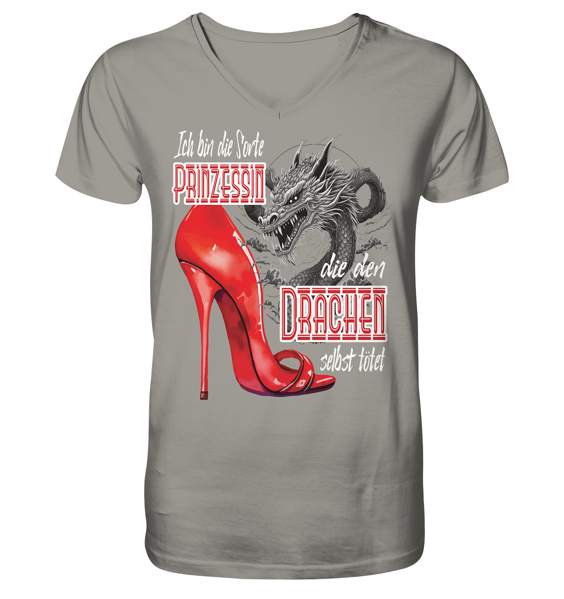 Prinzessin - die den Drachen tötet High Heel - Herrn V-Neck Shirt