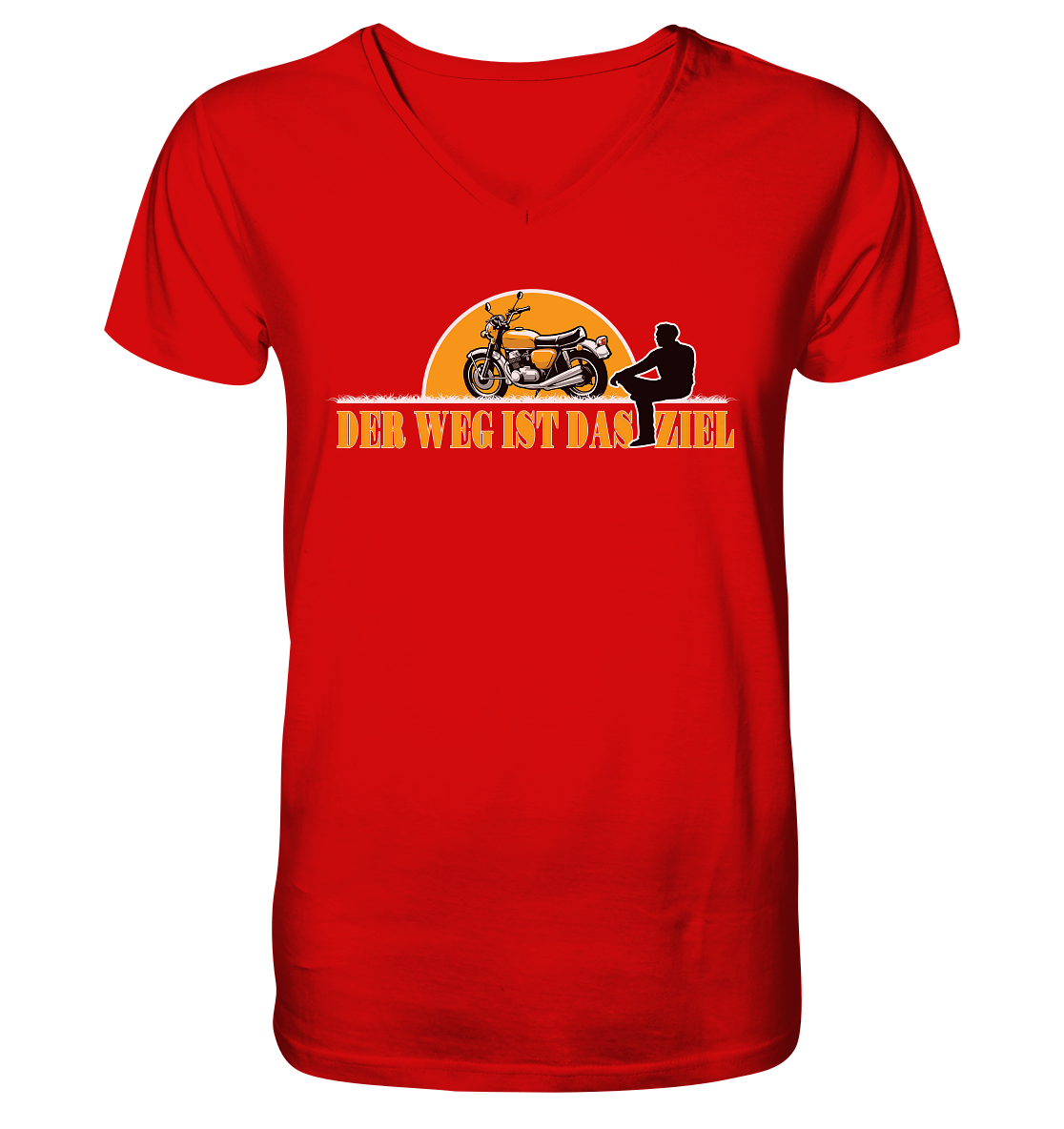 Der Weg ist das Ziel - Spruch für Biker - Herrn V-Neck Shirt