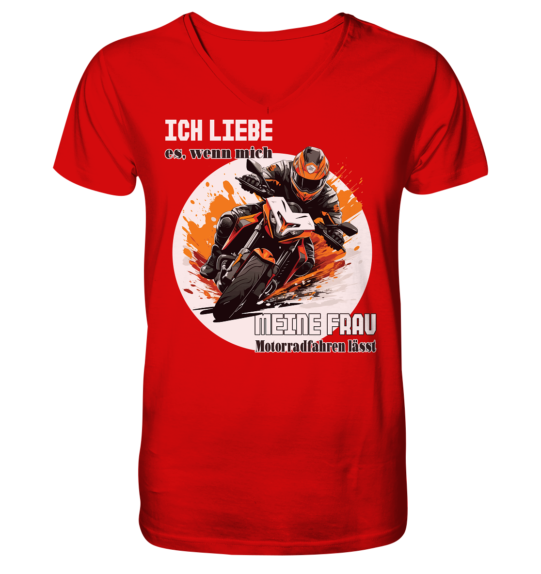 Ich liebe meine Frau - lustiger Biker Spruch - Herrn V-Neck Shirt