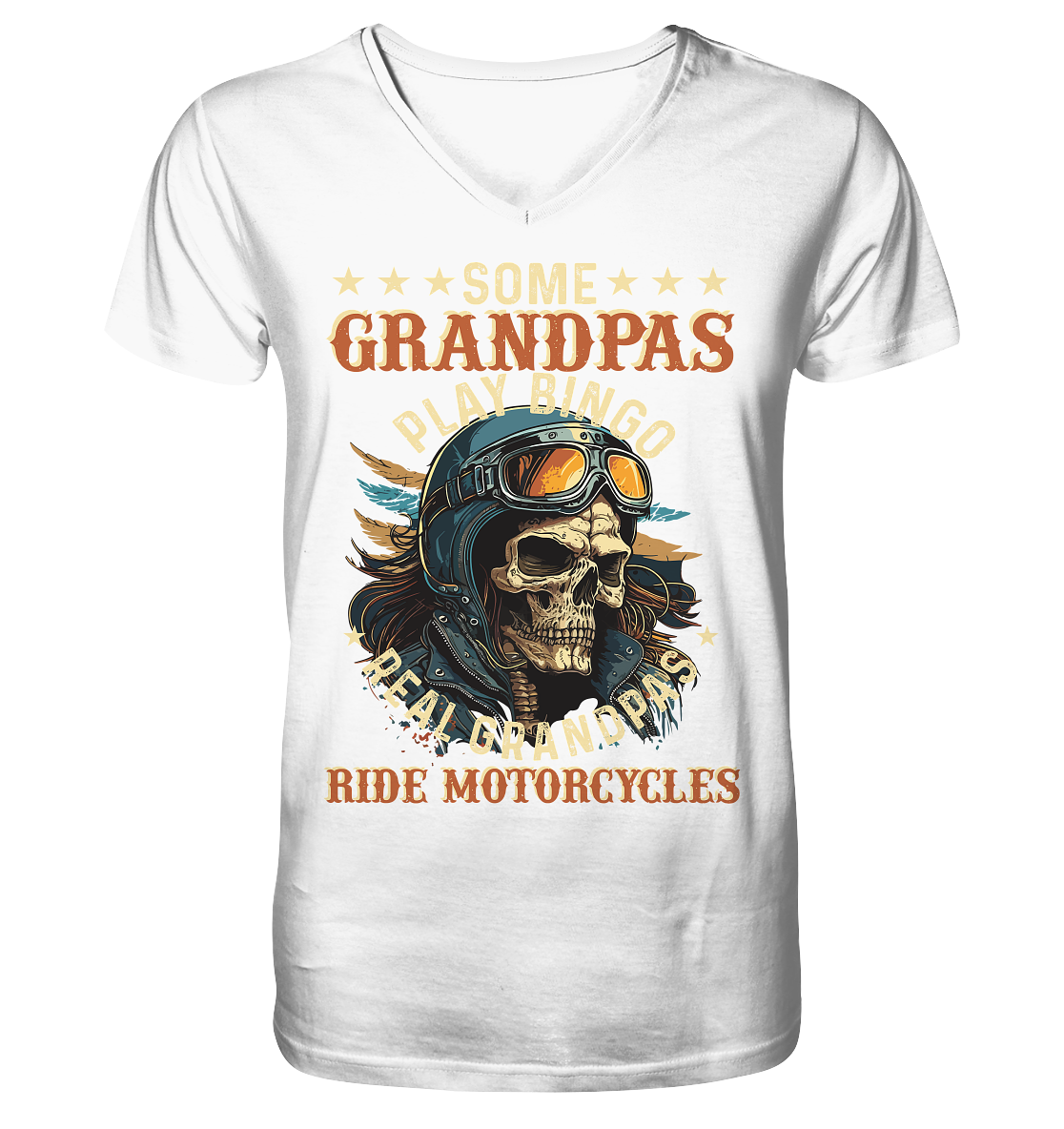 Echte Opas fahren Motorrad - Herrn V-Neck Shirt