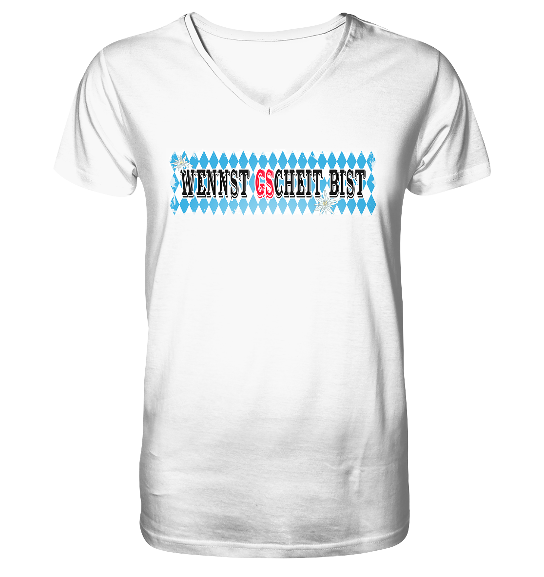 wennst GScheit bist - Spruch für bayrische Adventure Biker - Herrn V-Neck Shirt