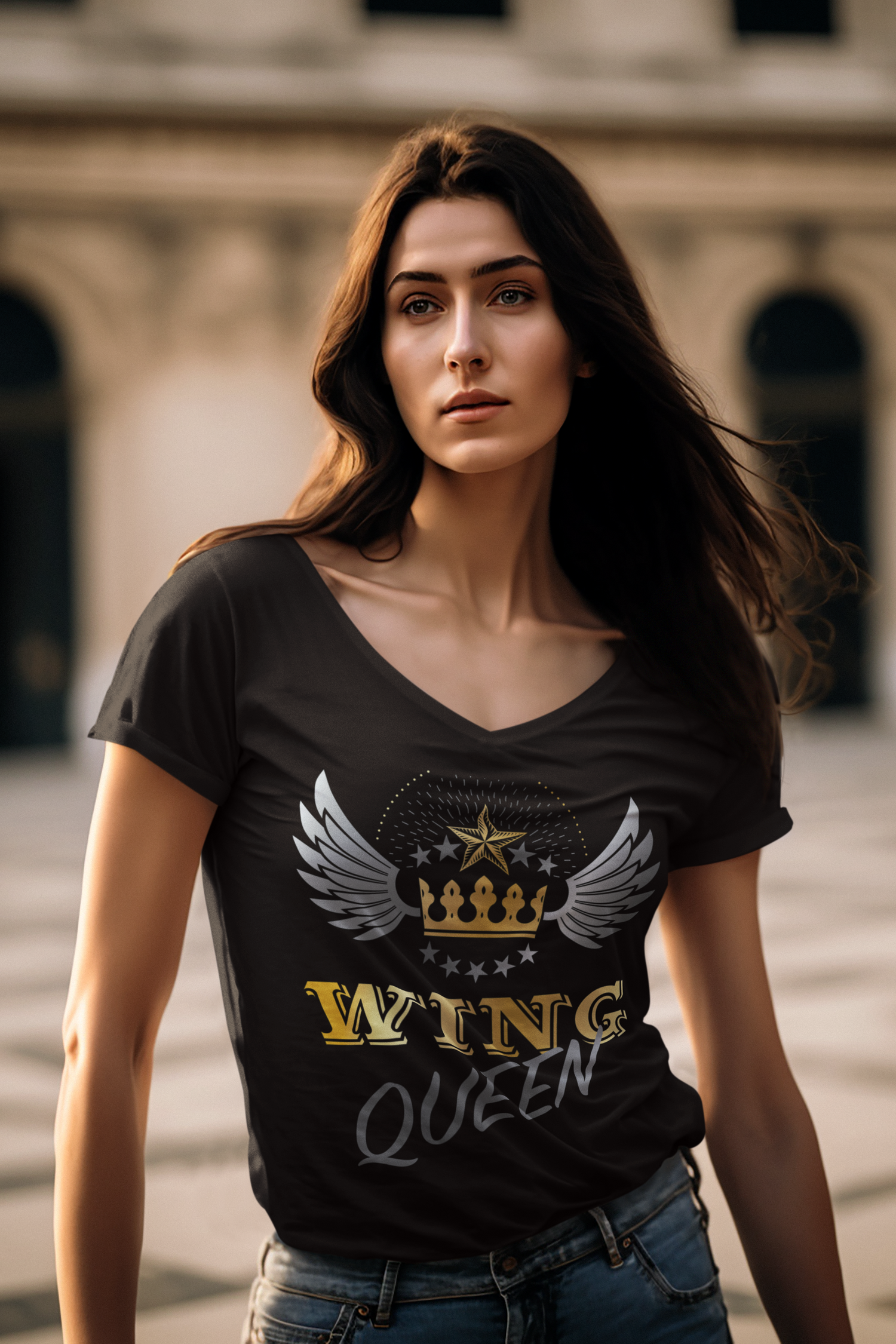 Frauen V-Neck Shirt