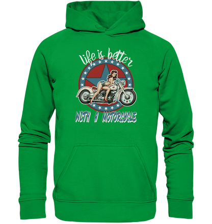 life is better with a motorcycle - Retro Design I - Basic Unisex Hoodie