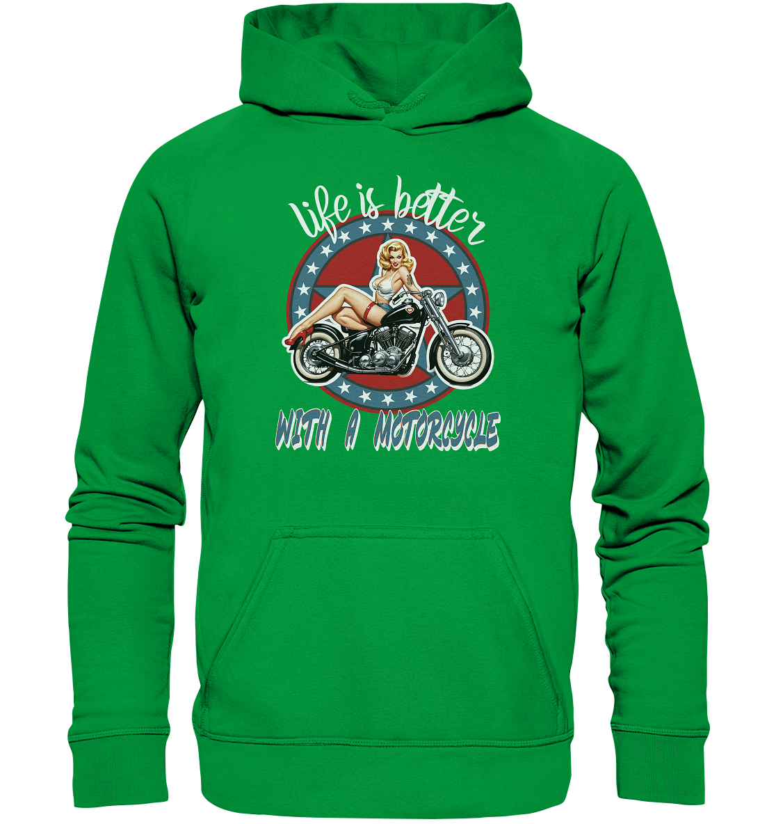 life is better with a motorcycle - Retro Design III - Basic Unisex Hoodie