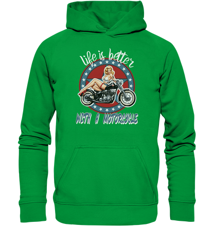 life is better with a motorcycle - Retro Design III - Basic Unisex Hoodie