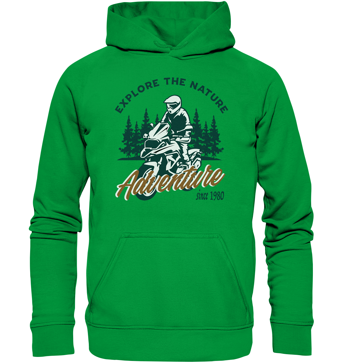 Explore the Nature - Adventure Bike 1980 - Basic Unisex Hoodie