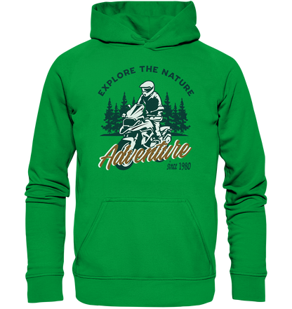 Explore the Nature - Adventure Bike 1980 - Basic Unisex Hoodie