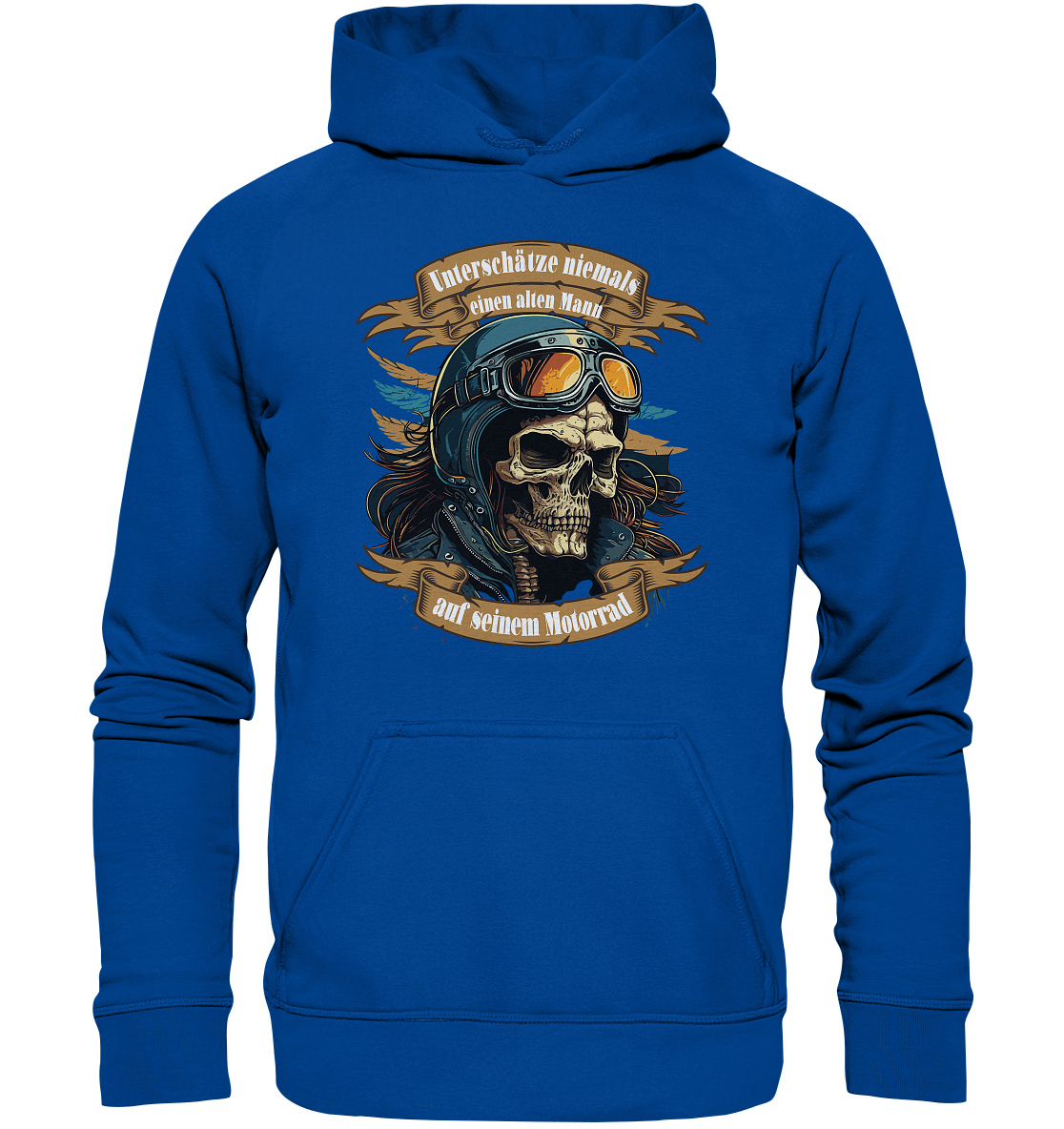 Unterschätze niemals einen alten Mann auf seinem Motorrad - Basic Unisex Hoodie